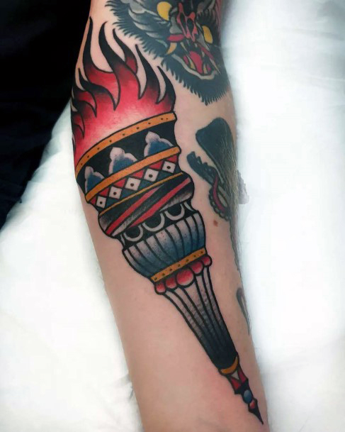 Attractive Girls Tattoo Torch