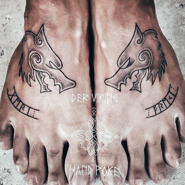 Attractive Girls Tattoo Viking Feet