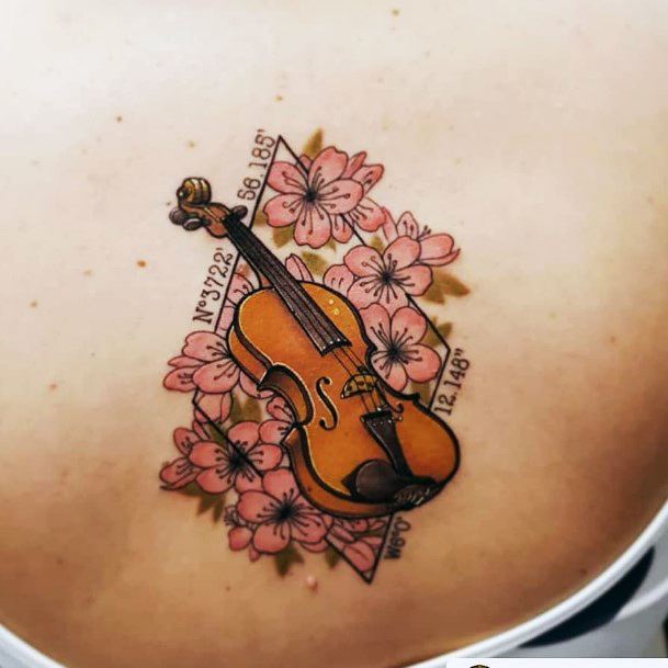 Attractive Girls Tattoo Violin