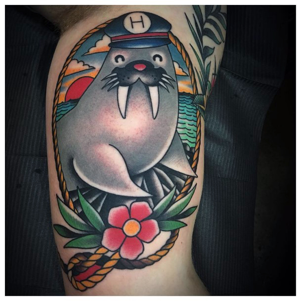 Attractive Girls Tattoo Walrus