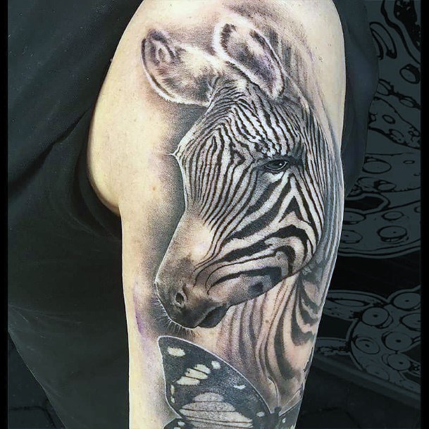 Attractive Girls Tattoo Zebra