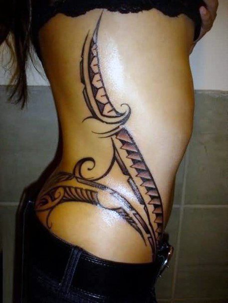 Attractive Tribal Tattoo Womens Torso