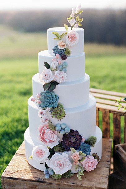 Authentic May Wedding Flowers On Cake