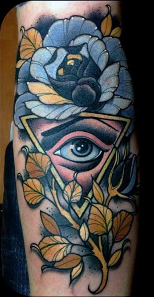 Autumn Leaves Eye Tattoo Women