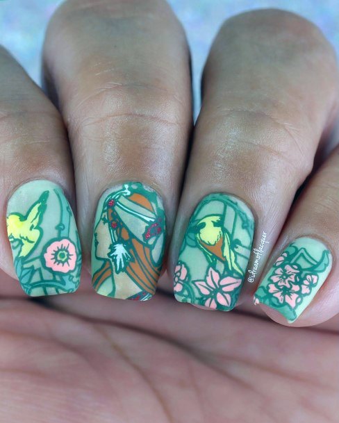 Awesome Art Nouveau Fingernails For Women