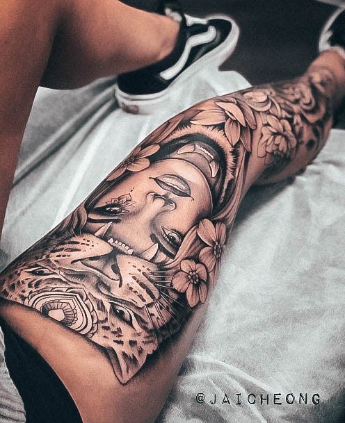 Awesome Awesome Tattoos For Women Leg Sleeve