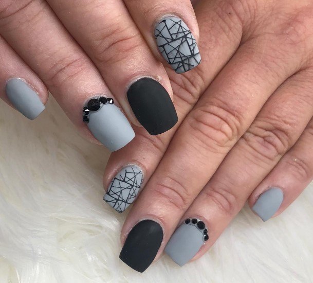 Awesome Black And Grey Nails For Women