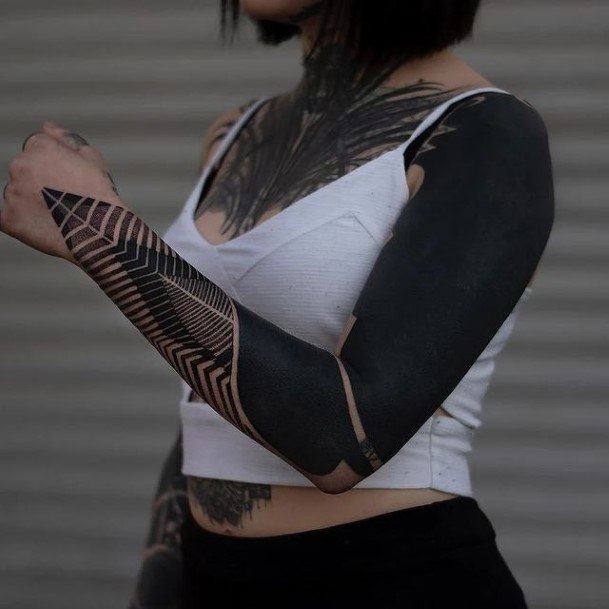 Awesome Blackout Tattoos For Women