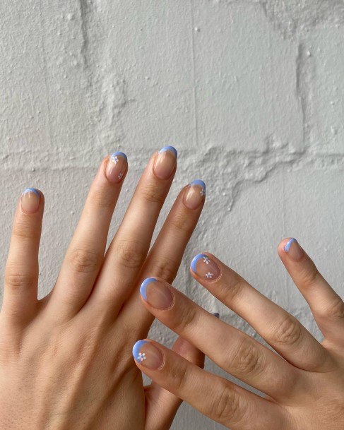 Awesome Blue French Tip Nails For Women