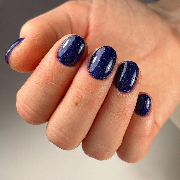 Awesome Blue Short Nails For Women