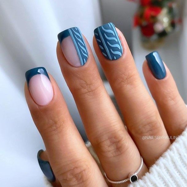 Awesome Blue Winter Fingernails For Women