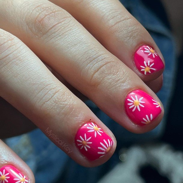 Awesome Bright Pink Nails For Women