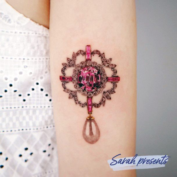 Awesome Brooch Tattoos For Women