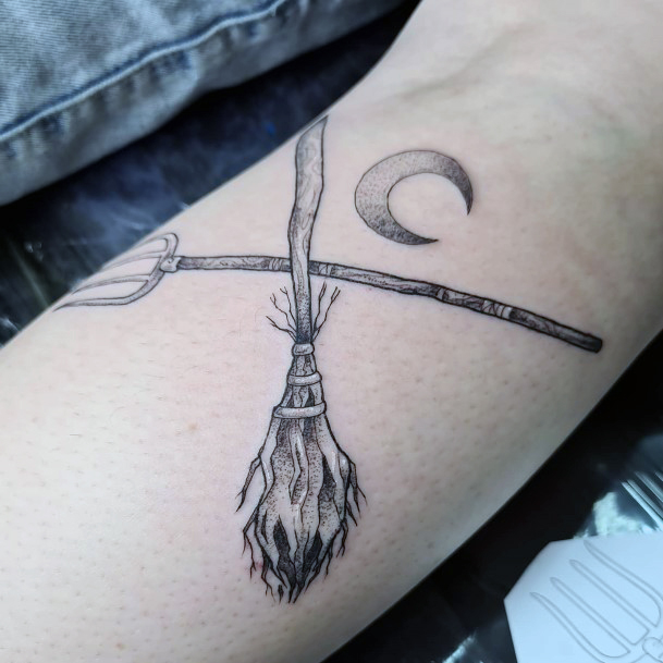 Awesome Broomstick Tattoos For Women