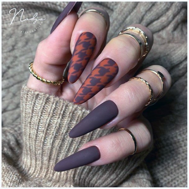 Awesome Brown Dress Fingernails For Women