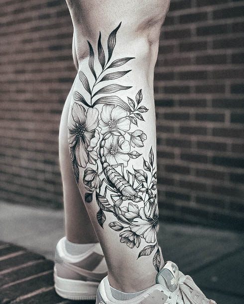 Awesome Calf Tattoos For Women