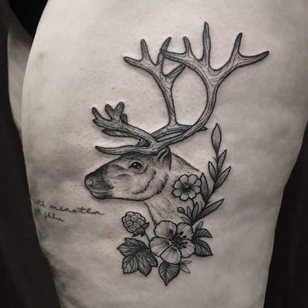 Awesome Caribou Reindeer Tattoos For Women