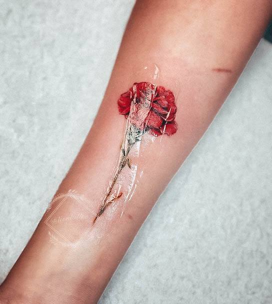 Awesome Carnation Tattoos For Women