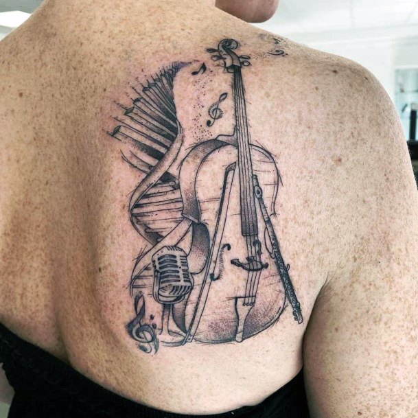 Awesome Cello Tattoos For Women