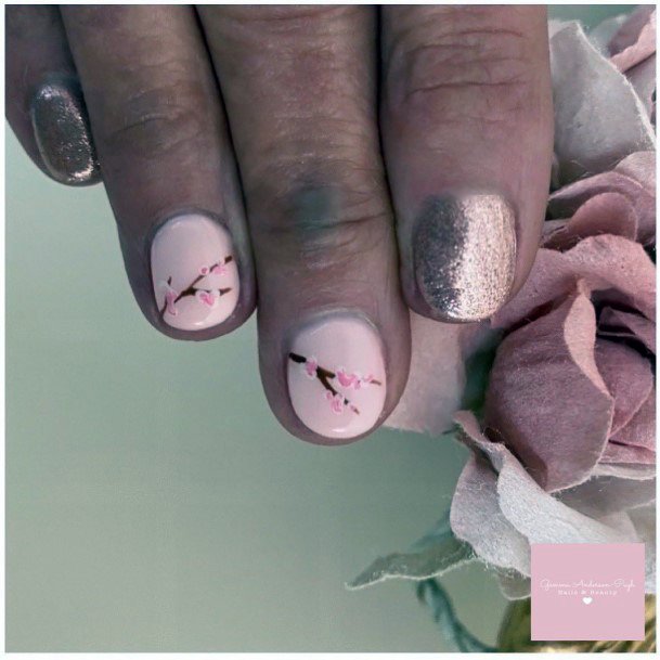 Awesome Cherry Blossom Sakura Fingernails For Women