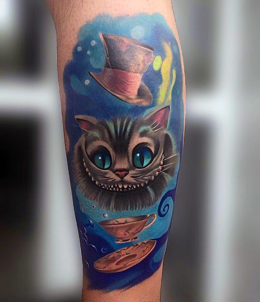 Top 100 Best Cheshire Cat Tattoos For Women - Alice In Wonderland Ideas