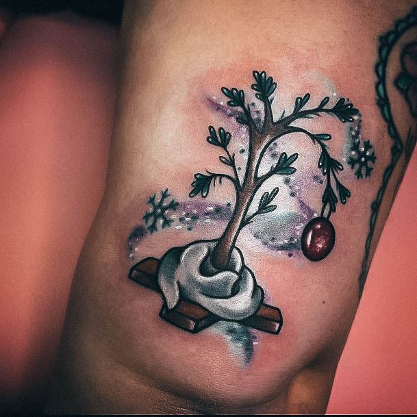 Awesome Christmas Tree Tattoos For Women