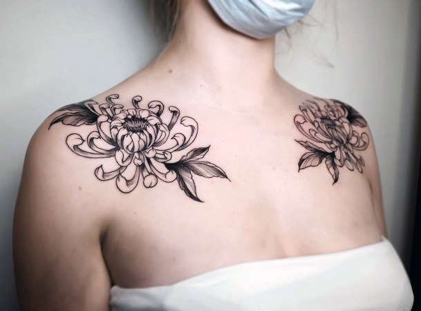 Awesome Chrysanthemum Tattoos For Women