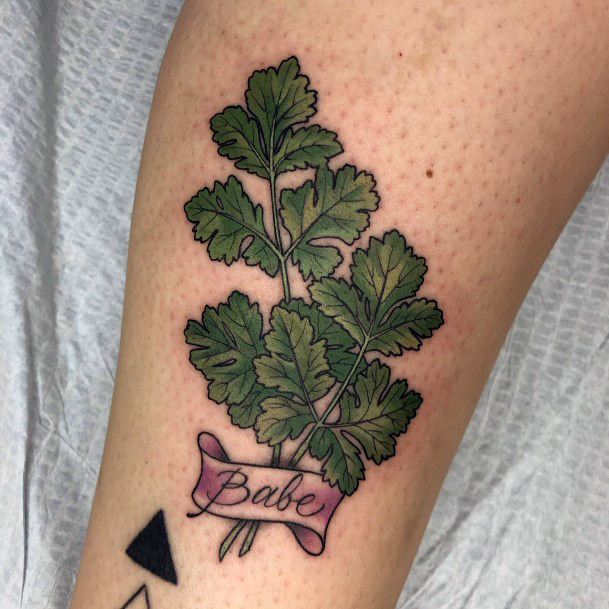 Awesome Coriander Tattoos For Women