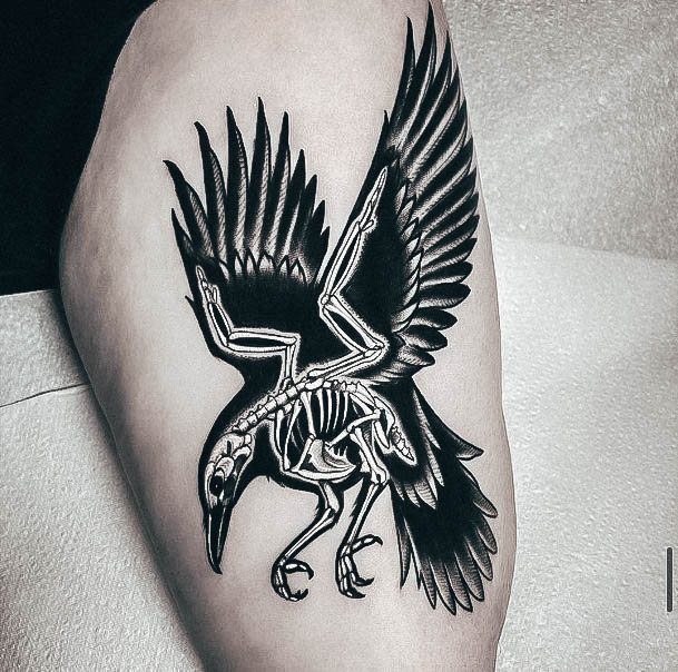 Top 100 Best Crow Tattoos For Women Corvus Bird Design Ideas