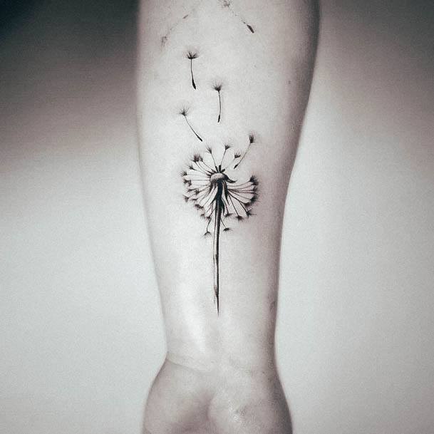 dandelion tattoos on leg