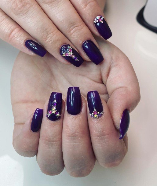 Awesome Deep Purple Nails For Women