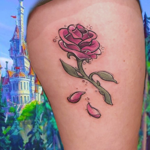 Awesome Enchanted Rose Tattoos For Women