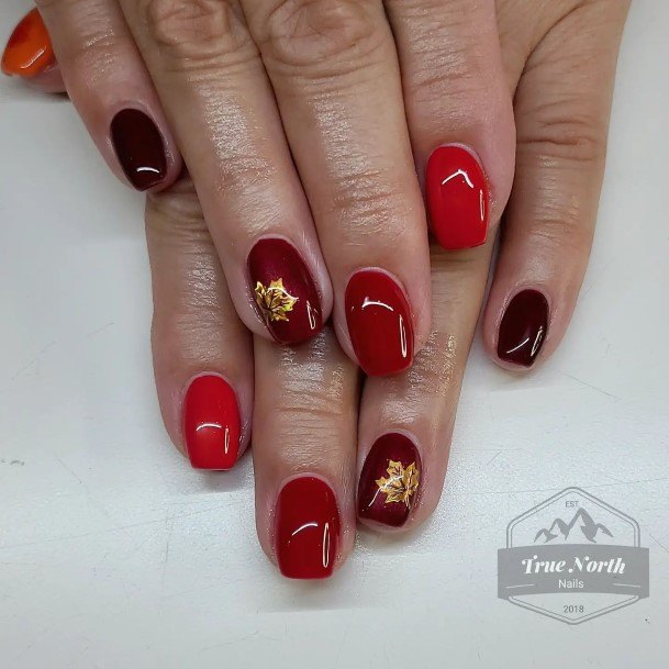 Awesome Fall Leaf Nails For Women