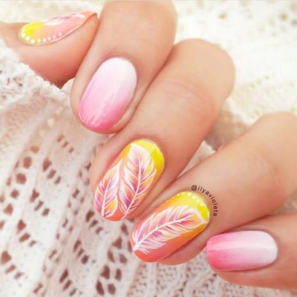 Awesome Feather Nails For Women