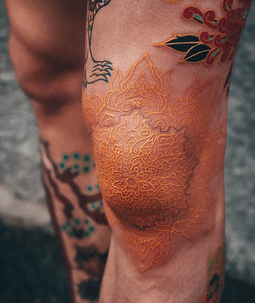 Awesome Female Tattoo Designs Knee Cap