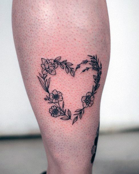 Awesome Flower Heart Tattoos For Women