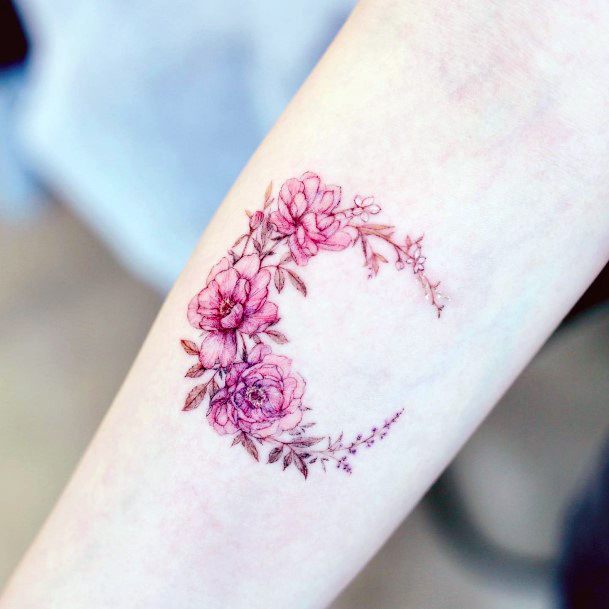 Awesome Flower Moon Tattoos For Women