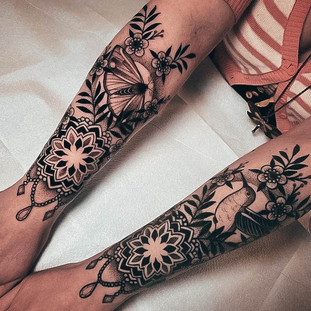 Awesome Flower Sleeve Tattoos For Women