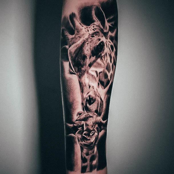 Awesome Giraffe Tattoos For Women 3d Realistic Forearm Sleeve