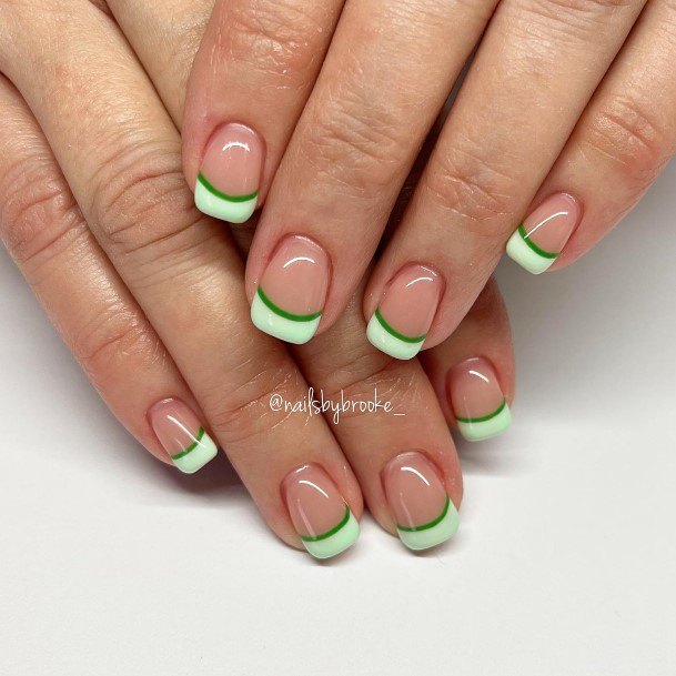 Awesome Green French Tip Fingernails For Women