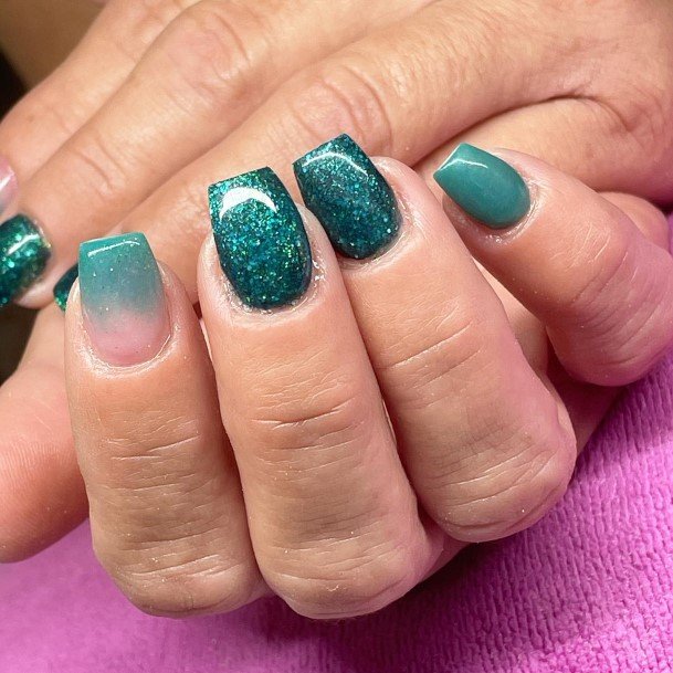 Awesome Green Glitter Nails For Women