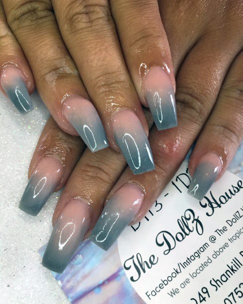 Awesome Grey Ombre Nails