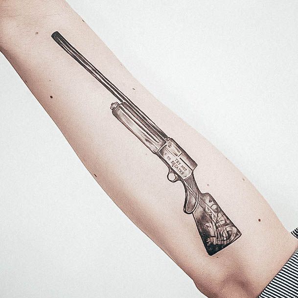 Awesome Gun Tattoos For Women Shotgun Forearm