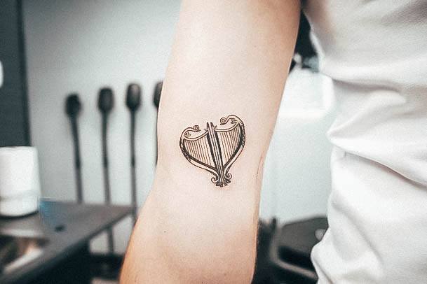 Awesome Harp Tattoos For Women