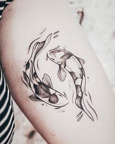 Awesome Koi Fish Tattoos For Women Simple