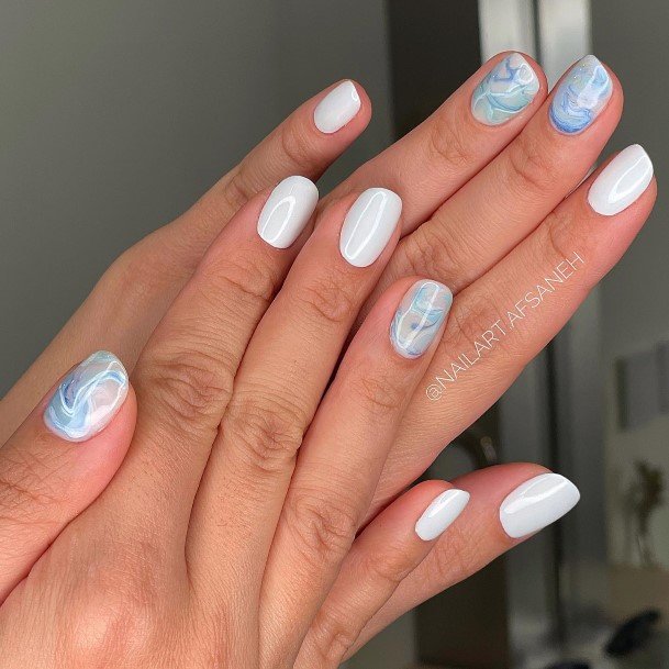 Awesome Light Blue Fingernails For Women