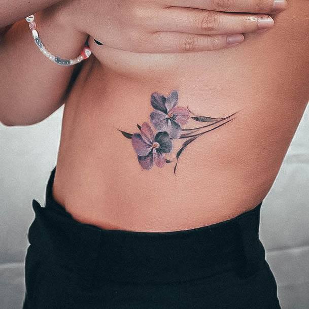 Awesome Meaningful Tattoos For Women Rib Cage Side Flowers