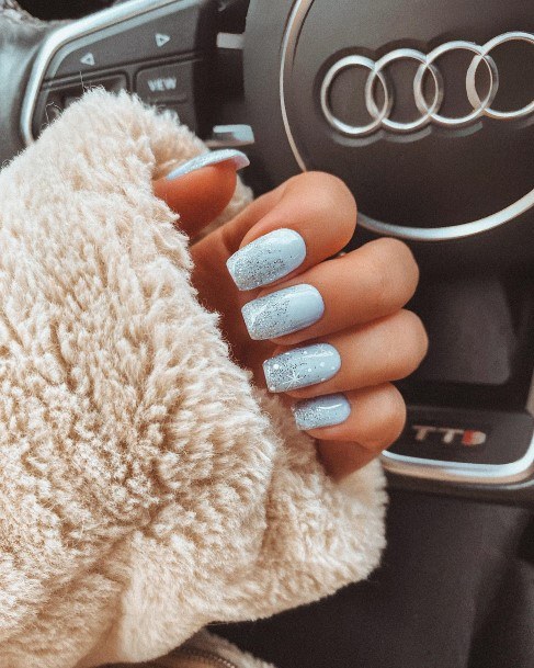 Awesome Pale Blue Fingernails For Women