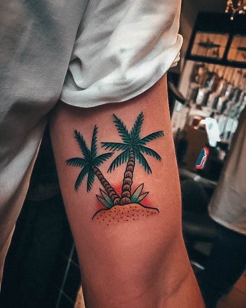 Awesome Palm Tree Tattoos For Women Tricep