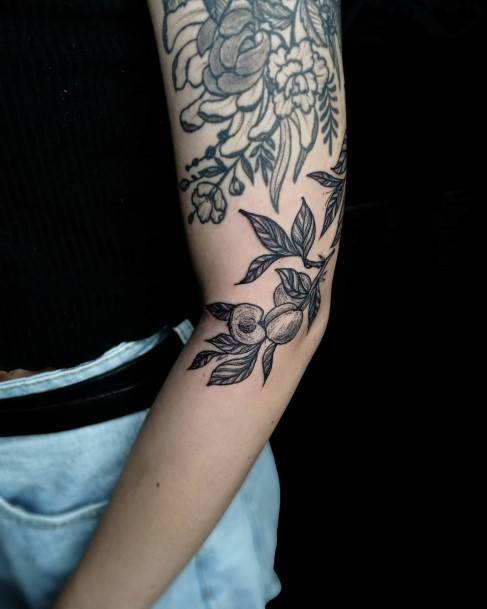 Awesome Peach Tattoos For Women